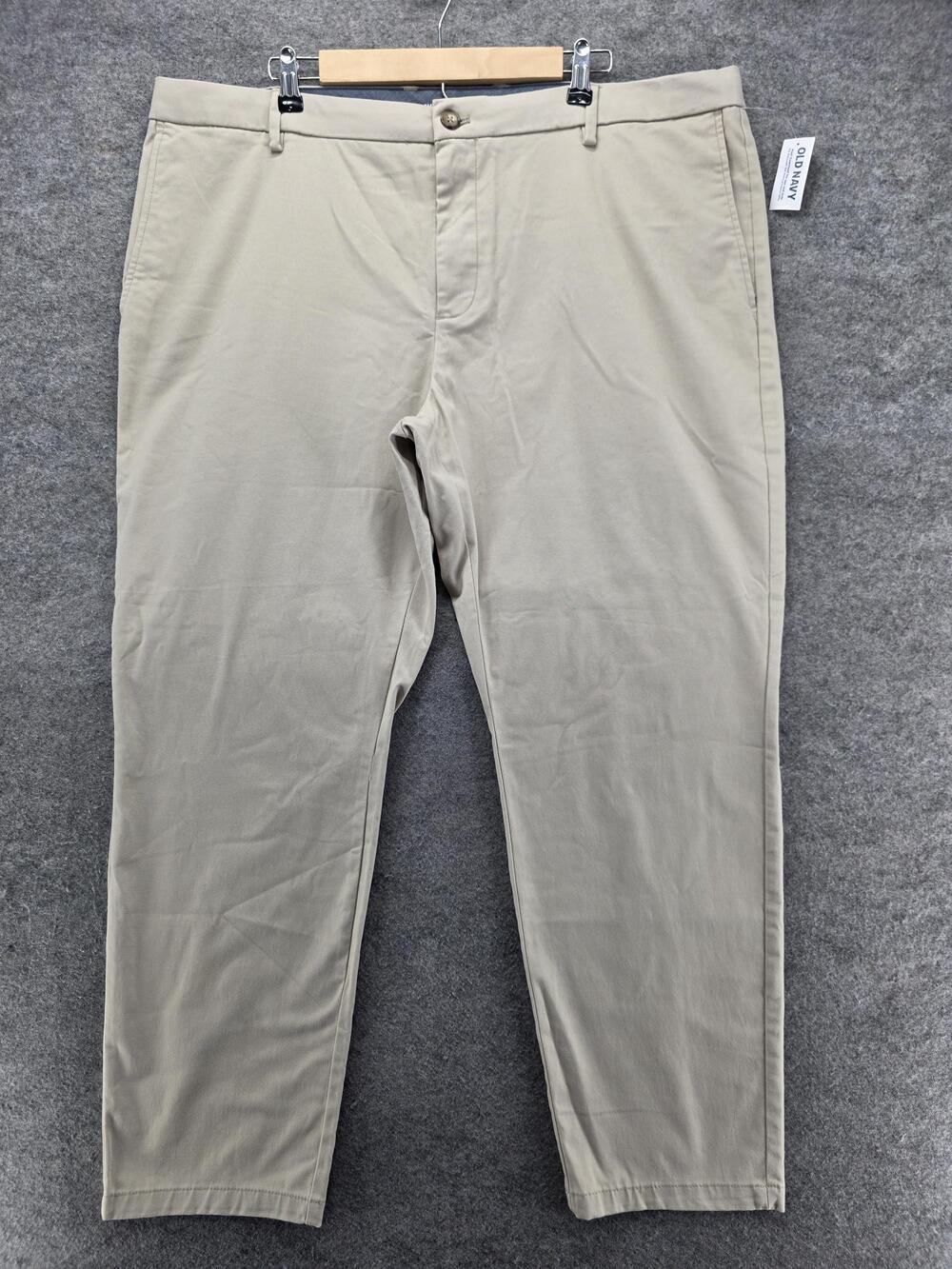 Old Navy Pants Mens 42x30 Beige Chino Athletic Taper Stretch Flat Front